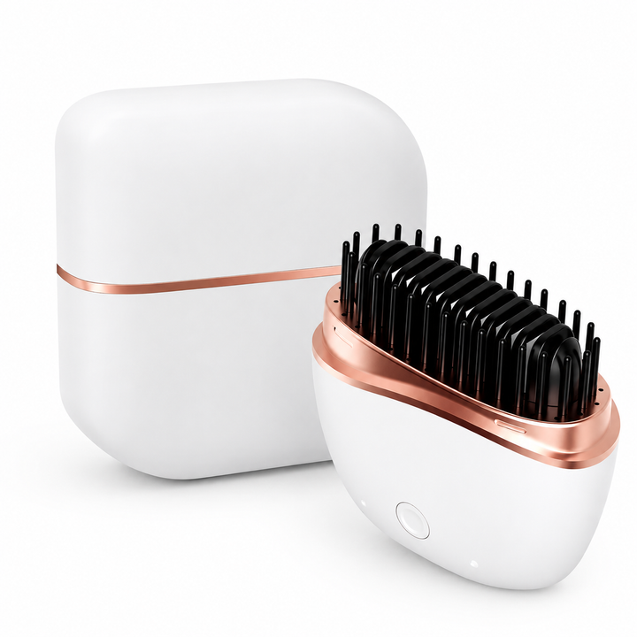 2-in-1 Mini Hair Straightener &amp; Styling Comb - Anti-Scald Travel Design