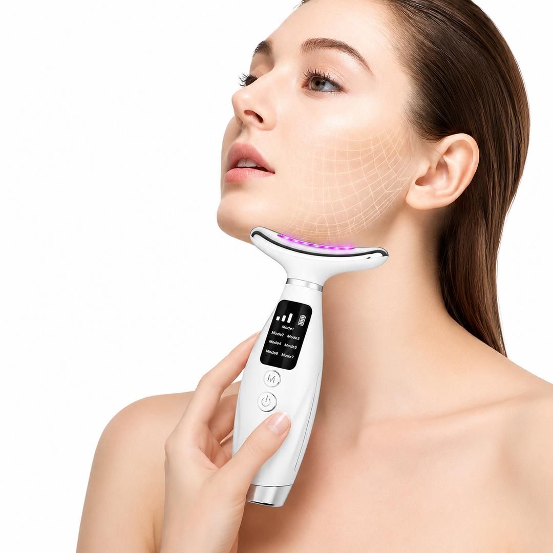 7-colour LED Face &amp; Neck Sonic Massager - Sonic Cleansing, Lifting &amp; Firming
