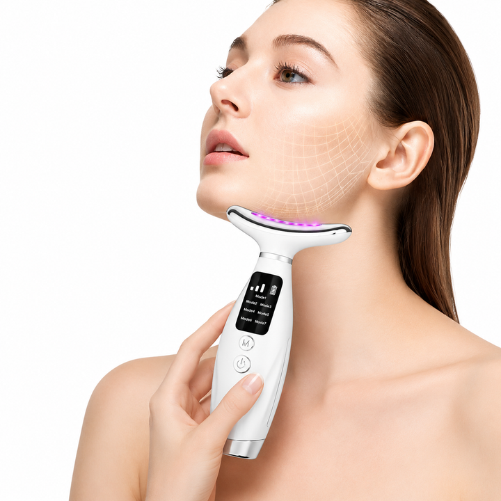 7-colour LED Face &amp; Neck Sonic Massager - Sonic Cleansing, Lifting &amp; Firming