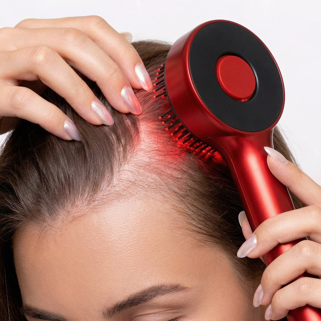 3-in-1 LED Light Scalp Massager - Red, Blue &amp; Purple Light Therapy