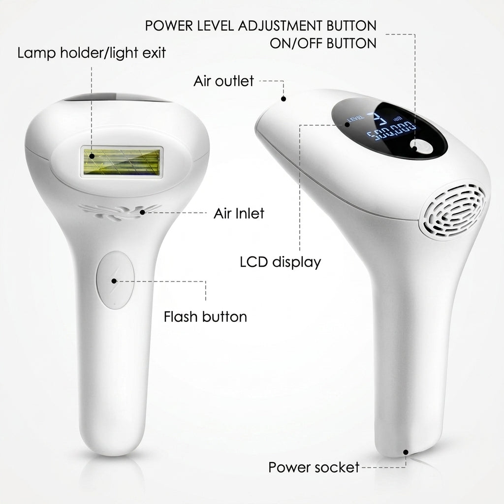 IPL Hair Removal Device - 990K Flashes, 5 Intensity Settings