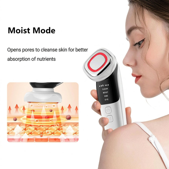 4-in-1 EMS &amp; Cleansing Facial Massager - Toning, Infusion &amp; Cleanse