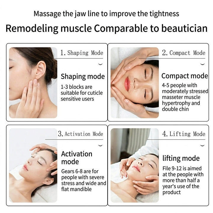 5-colour LED V-Line Facial Massager - 12-Gear Micro-Vibration Contouring