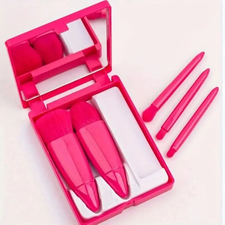 Mini Makeup Brush Set with Mirror