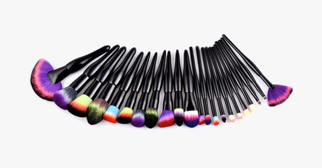BowLift | Midnight Rainbow Makeup Brush Set of 22 - Add a splash of colour to your vanity
