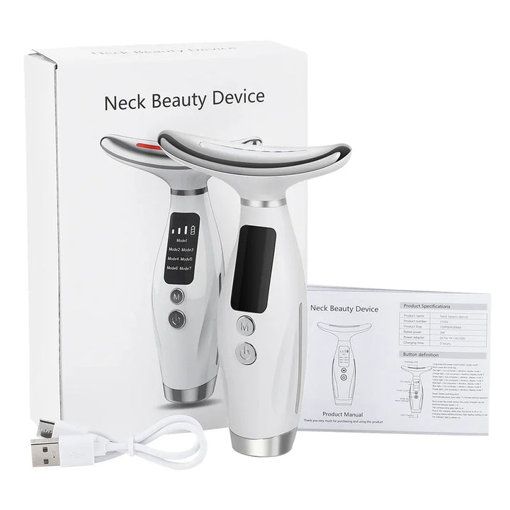 7-colour LED Face &amp; Neck Sonic Massager - Sonic Cleansing, Lifting &amp; Firming