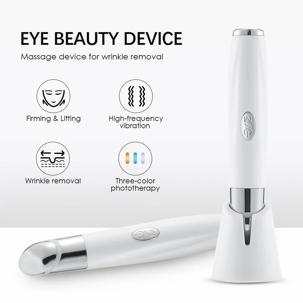 3-colour LED Light Eye Massager - Tri-Light Vibration Eye Wand
