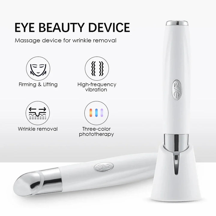 3-colour LED Light Eye Massager - Tri-Light Vibration Eye Wand