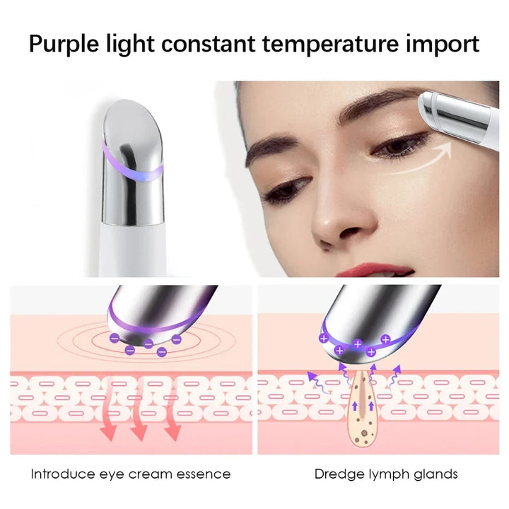 3-colour LED Light Eye Massager - Tri-Light Vibration Eye Wand