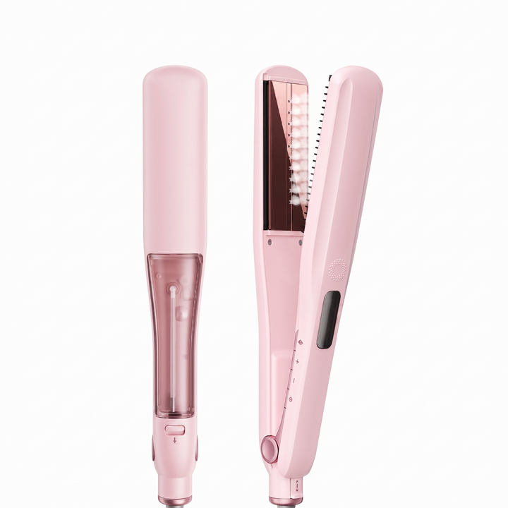 Lumira | Ionic Steam Flat Iron with Titanium Plates and Detachable Comb for Silk Press Straightening