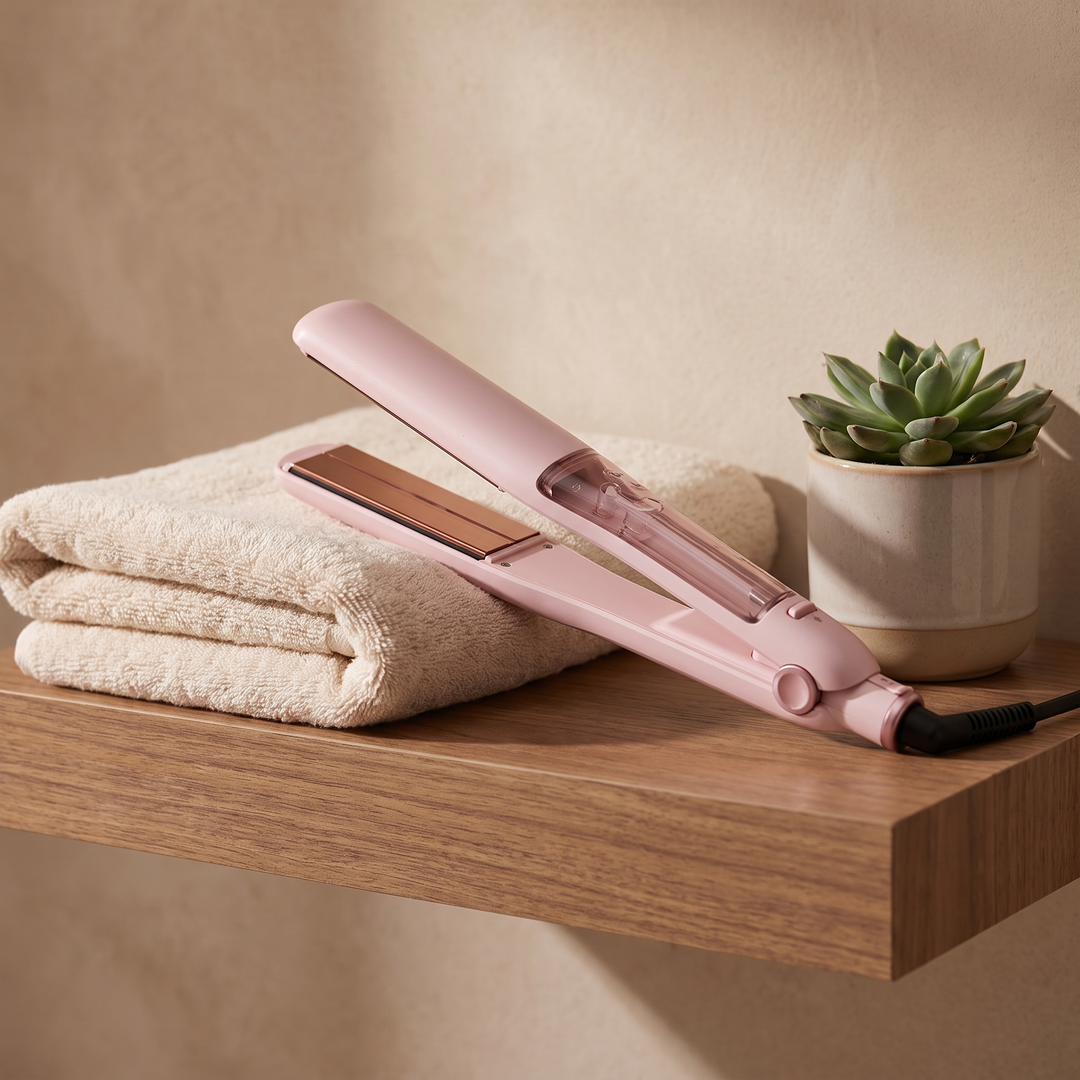 Lumira | Ionic Steam Flat Iron with Titanium Plates and Detachable Comb for Silk Press Straightening