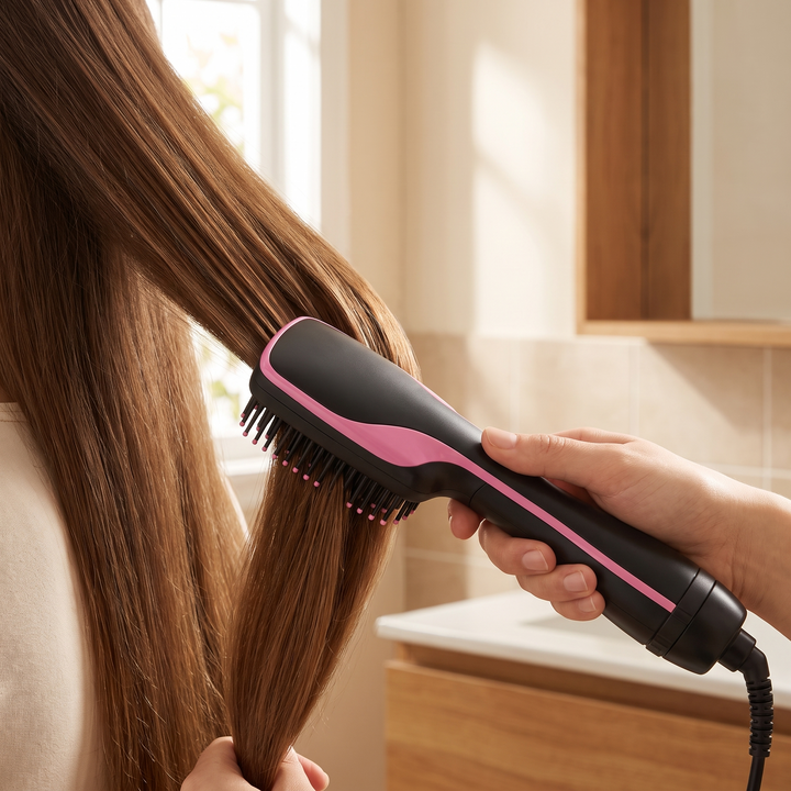 Odette Ionic Ceramic Straightening Brush Fast Heat Anti Frizz Hair Styler for Smooth Everyday Hair