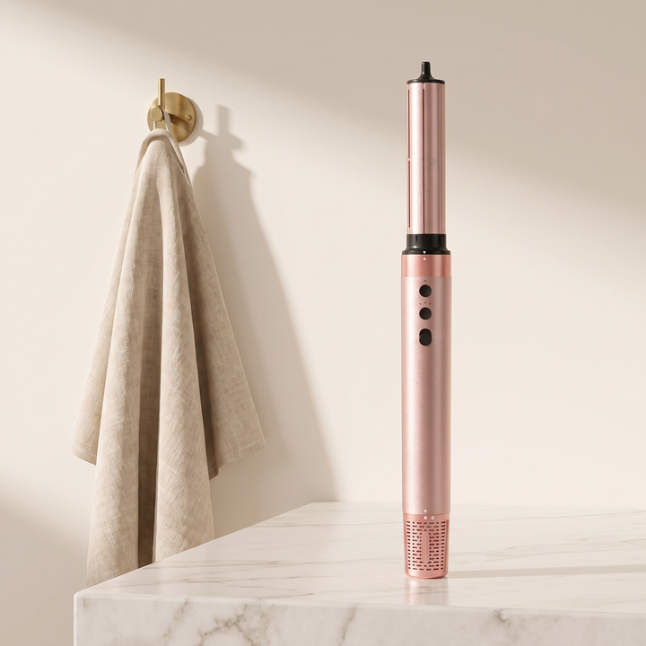 Delphine 5 in 1 Hot Air Styler 1400W Ionic Dryer Brush with Auto Curling Cool Shot and Travel Bag for Salon Volume at Home