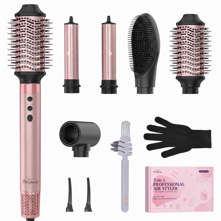 Juno 5 in 1 Air Styler Low Heat Ionic Hair Styling System with Storage Case for Colour Treated and Fine Hair