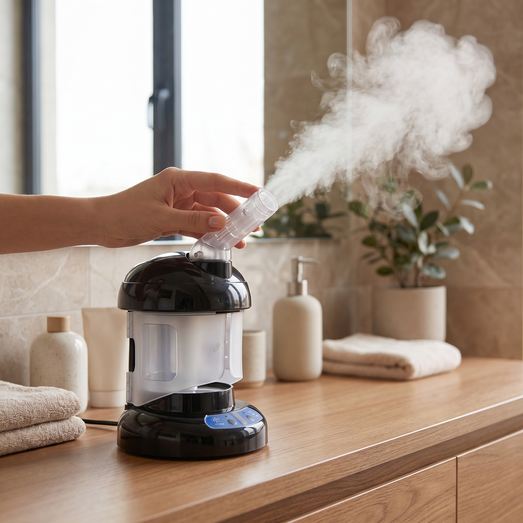 Isla Nano Ionic Facial Steamer with Extendable Arm Warm Mist Home Spa Steamer for Cleansing Prep and Congested Skin