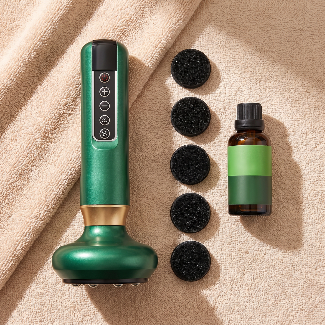 Nira Electric Cupping Massager Rechargeable Handheld Suction and Heat Device with 12 Levels for Arms Legs Back and Body